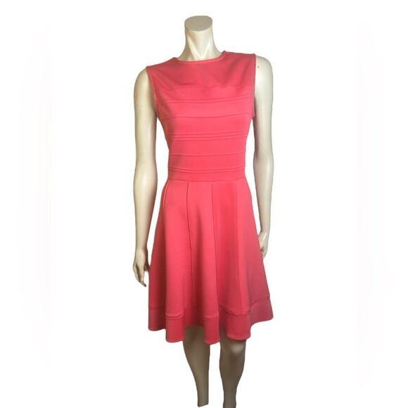 Julia Jordan Hot Pink Sleeveless Flair Shift Dress Like New Size 10 - Picture 5 of 6